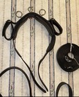 New Black Leather Mini Small Pony Horse Driving Harness With Teal Star Cutouts