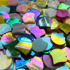 3 4  Iridescent Fanshape Glass Mosaic Tiles For Crafts  170 Pieces Mosaic Glass
