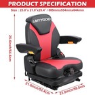 Universal Suspension Seat Highback - Adjustable Headrest armrests For Lawn Mower