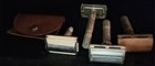 Vintage Gold Tech Gillette Slim Safety Razor New Original Case Antique Shave