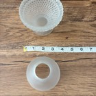Vintage Satin Frosted Glass Ribbed Hobnail Fairy Lamp Light Base Top Candle Set