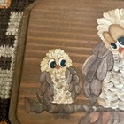 Vintage Hand Painted Owl Wood Plaque Signed Wall Hanging Folk Art 51 4    X 51 4   