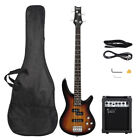 Glarry Gib Electric Bass Guitar Full Size 4 String Sunset Color
