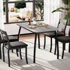Dining Table Set Wood Kitchen Table Chairs Set For 4 With Upholstered Chairs
