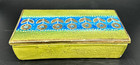 Vtg Mcm Italian Bitossi Rosenthal Netter Lidded Cigarette Trinket Box Blue Green