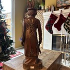 Antique Burmese Nat Hand Carved Wood Painted Chinese Red