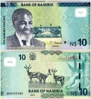 Namibia 10-200 Dollars 5 Pieces Set  2018-2021  P-13-17  Unc