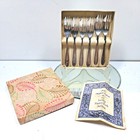 Vintage Loxley Pastry Fork Set Spork Setting Sheffield England Silver Plated_ac