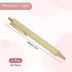 Rhinestone Metal Ballpoint Pen  4pcs Crystal Pearl Pens Sparkly   Yellow