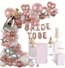 120 Pc Bride To Be Letter Foil Balloon Garland Arch Kit Champagne Ring Balloons