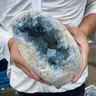 4 8lb Natural Blue Celestite Geode Quartz Crystal Mineral Specimen Healing