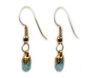 19thc Antique 2ct Apatite 14ktgf Earrings  Ancient Athlete Warrior Muscle Amulet