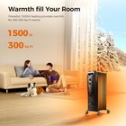 Portable Electric Radiator Heater  Oil Filled With 3 Heat Settings  Adjustable