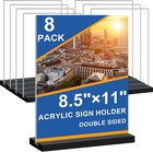 8 5x11 Acrylic Sign Holder Vertical Double-sided Tabletop Sign Holder With Bl   