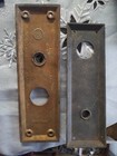 Antique Vtg Door Knob Plate Victorian Arts Crafts Escutcheons Cast Brass   Iron