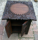 Antique   Folding   Anglo  Indian   Side Table Carved Top