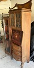 Fancy Victorian Oak Desk Bookcase 