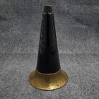 Antique Vimtage Witch   s Hat Phonograph Gramophone Horn Brass Black Metal 15   