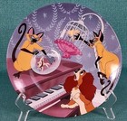 Walt Disney Collector Plate  2062a Lady   The Tramp  double Siamese Trouble  8 