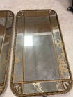 Vintage Glass Metal Mirrored Vanity Trays Rope Detail 1950odecorative Gold Edges