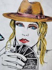 Vintage Traditional Tattoo Flash Sheet Shop Used Hand Painted  Usa  Girl  Cross