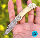 Custom Made Forged Damascus Steel Folding Pocket Everyday Carry Knife 1254
