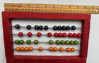 Wooden Counting Frame Abacus Red Multi-color Beads Math Toy Early Learning 