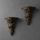 Pair Or Vintage Baroque Wall Corbels     Large Acanthus Leaf Architectural Shelves