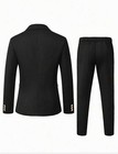 Size Xl Men s Black 2 Piece Double Breasted Suit Set Jacket Pants Gold Buttons