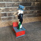 Mechanical Coin Bank Cast Iron Metal Vintage Uncle Sam Repro Works - No Plug