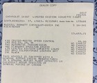 1978 Chevrolet Corvette Pace Car Dealers Copy Invoice Original Oem  3