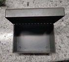 Vintage Index Card Box  Metal  Bandes  Gray  Heavy Duty