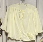 Vintage Shadowline Pastel Yellow 100  Nylon 1960s Babydoll Bed Jacket
