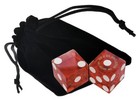 Lake Tahoe Nevada Casino Craps Dice Pair With Black Velvet Storage Pouch