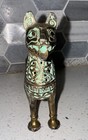 Unusual Rare Feline Canine Metal Incense Burner Brass Plated Intricate Diffuser