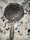 Antique Vintage Beautiful Silver Plated 9    Ornate Vanity Hand Held Mirror Heavy