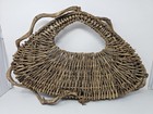 Vintage Rustic Wicker Gathering Basket Large Woven Twig Farmhouse Wall Pocket