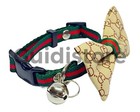 Luxury-inspired Dog Collar With Bow Tie   Bell     Gucci Style   Sizes M