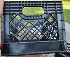 Borden Dairy Hard Plastic Milk Crate  Black  12x12x11 Inches       pic Crack