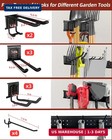 64in Garage Tool Organizer Wall Mount 560lbs Heavy Duty Steel Rack 12 Hooks