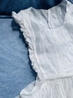 Vtg White Organdy Girls Pinafore Apron Dress Eyelet Lace Girl   s 6 7   Flaws