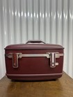 Vintage 1980 s American Tourister Burgundy Hardshell Makeup Train Case Luggage