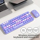 Wireless Keyboard Mouse Combo Quiet Compact For Laptop Pc Mac Gradient