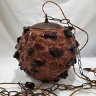 1960 s Vintage Rock Candy Mid Century Modern Lucite Round Ball Hanging Swag Lamp