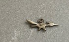 Vintage Unsigned  Silver Southwestern Turquoise Roadrunner Pendant