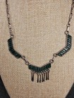 Vintage Zuni Native American Turquoise Needlepoint Necklace Signed  missing Drop