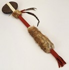 Native American Large Stone Tomahawk With Fur 19 Inches