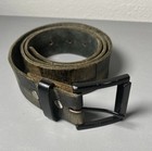 Checkered Black   Brown Leather Belt Size 34   - 36   