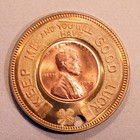 Encased 1957-d Lincoln Cent- French Mirror Plate Glass Co  Jacksonville  Florida