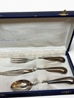 Vintage Antique Argento 800 Silver 3 Pc Flatware Service Boxed Set Fancy Venezia